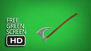 Free Green Screen - Spinning Axe Horizontal