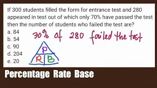 Percentage Rate Base: 70% have passed the test then the number of students who failed the test are