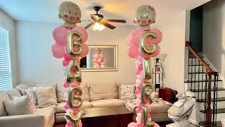 Welcome Home Baby Balloon Columns