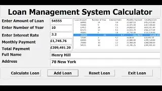 How to Create a Loan Management Systems in Excel using VBA