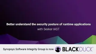 Seeker IAST helps teams understand the security posture of their applications | Black Duck