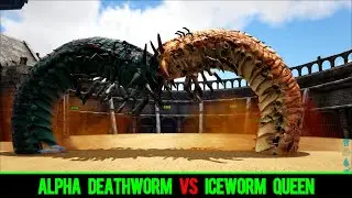 Alpha Deathworm vs Iceworm Queen | Ark Battle