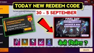 5TH ANNIVERSARY SPECIAL NEW REDEEM CODE TODAY | 30 AUGUST REDEEM CODE FREE FIRE | FF NEW REDEEM CODE