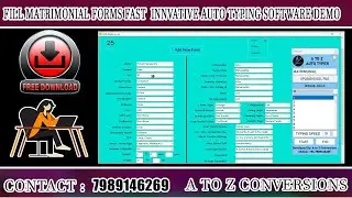 Fill Matrimonial Forms Fast Innovative Auto Typing Software Demo