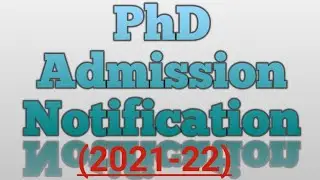 phd admission notification 2021-22//phd admission 2021