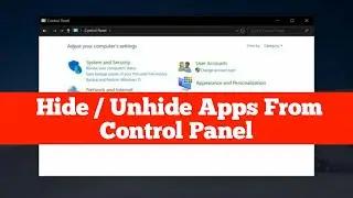 Hide/Unhide program from control panel using regedit | Remove apps from control panel