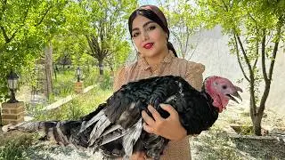 🍔🔥Slaughtering a Turkey and Cooking  Burger | Village Life iran | Rural Cooking | Outdoor Cooking