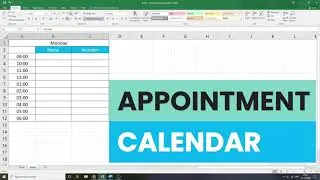 Appointment Calendar | How To Make Appointment Calendar in Excel | Weekly Appointment Calendar