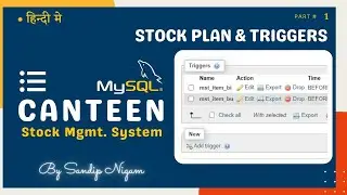 Canteen Stock Planning & Before Trigger in  MySQL  | Canteen Project With Source Code  #97