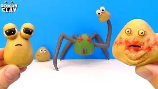 Making Pou, Sad Pou, Bou and Spider Bou's Revenge ► Sculpting with Clay