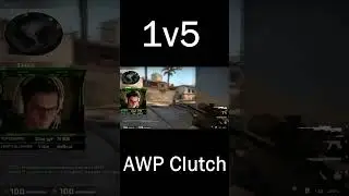 Жесткий клатч 1v5 с AWP - Клатчи CSGO 
