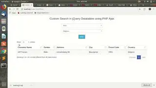 Search in jQuery Data table using PHP Ajax