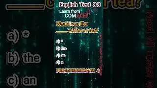 English Pre-Intermediate 4 Test 38      #EnlgishTests #EnglishGrammer