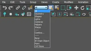 Selection filter для выделения определенного типа объектов в 3ds Max