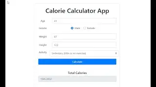 Simple Calorie Calculator App using JavaScript