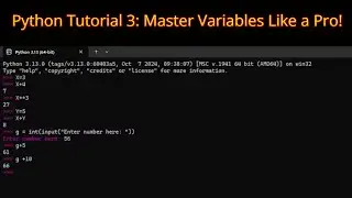 Python Programming Tutorial 3: Mastering Variables in Python