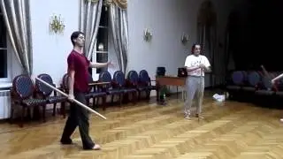 Белояр. Сергей Пономарев, упражнения с одной палкой.06.02.2015