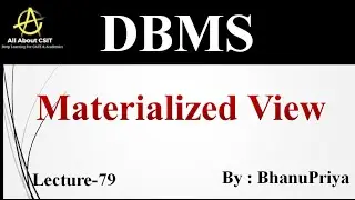 Materialized View | Explanation by BhanuPriya | Lec-79 |