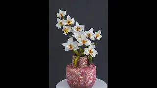 Торт. Старинная ваза. Орхидеи 