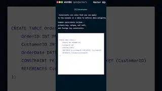 MS SQL Server Database Concepts: What are the Constraints in SQL? and How to create them? Master SQL
