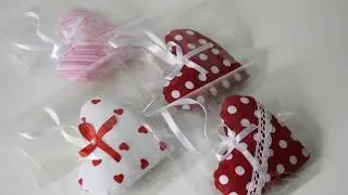 Шьем СЕРДЦЕ из ткани. Маленький Подарок на День Святого Валентина./ Hearts for Valentines day