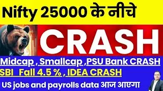 Nifty 25000 के नीचे I Market Crash I Sharemarket Crash I SmallCap & Midcap crash I  I SBI CRASH