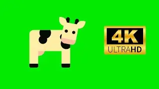 3 COW Green Screen Animated 4k 2023 ANIMAL GREEN SCREEN #13