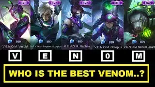 ALL VENOM SKIN REVIEW - Who's The Most Worthy In Epic V.E.N.O.M. Squad Mobile Legends