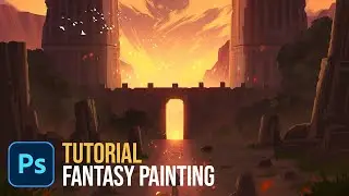 Digital Painting Tutorial - Fantasy Ruins (Steps Breakdown)