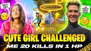 Cute V Badge Youtuber Challenged Me To Do 20 Kills In 1 HP🤯🔥 