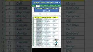Change and Shift Column Location in Excel 