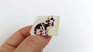 Брошь акриловая кошка