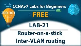 Router on a stick Inter VLAN routing - Lab21 | Free CCNA 200-301 Lab Course