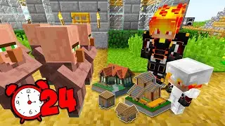 24 ЧАСА СТРОЮ ДЕРЕВНЮ ЖИТЕЛЕЙ ЧЕЛЛЕНДЖ В МАЙНКРАФТ ! Алексбой Minecraft