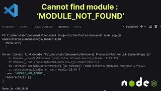 module not found error visual studio code in node js || cannot find module error in node js