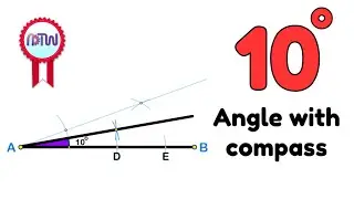 How to construct a 10-degree angle usina g compass