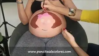 Baby girl - Belly Painting by Pancitas de Colores
