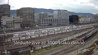 Zürich Hauptbahnhof - Sledujte živě až 3000 vlaků denně!