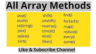 JavaScript Array Methods | All JavaScript Array Methods with Coding