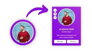 Animated Profile Card with Hover Animation in HTML CSS & JavaScript