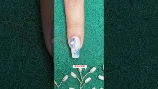 Sky Bluish Flower Style Nail Art Design Trick 