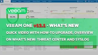 Veeam: Upgrade Veeam ONE to v12.1 Upgrade - Quick Overview