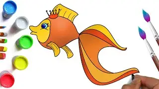 How to draw a goldfish like in a fairy tale, beautiful drawings for drawing with kids and toddlers