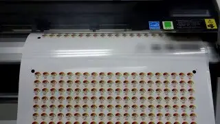 QCS Asia - Sticker printer in action - close-up