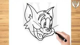How to draw Tom and Jerry Step by step Tutorial | Free Download Coloring Page