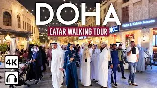 DOHA, Qatar 4K Nightlife Walking Tour: Souq Waqif & Downtown 🇶🇦
