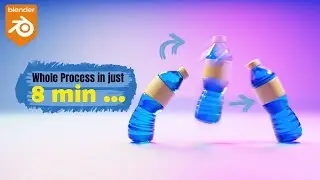 Create, Rig and Animate in Just 8 minutes in blender | Jumping bottle simple animation tutorial