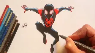 How to Draw MILES MORALES SPIDER-MAN ( Into the Spider-Verse ) | step by step