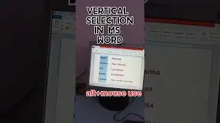 vertical selection in ms word  / #ytshorts #youtube #tech #ad  #technical   @sajidnagori583