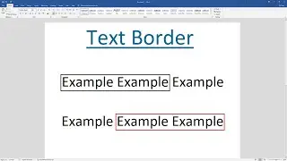 How to Put a Border Around Text in Word